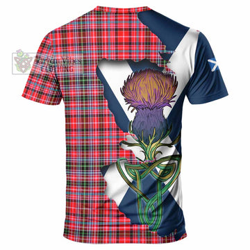 Tartan Vibes Clothing Udny Tartan Family Crest T-Shirt Scottish Thistle Celtic Inspired