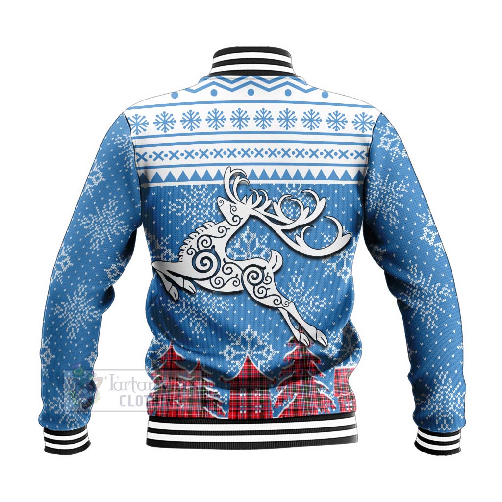 Tartan Vibes Clothing Udny Clan Christmas Baseball Jacket Celtic Reindeer Style