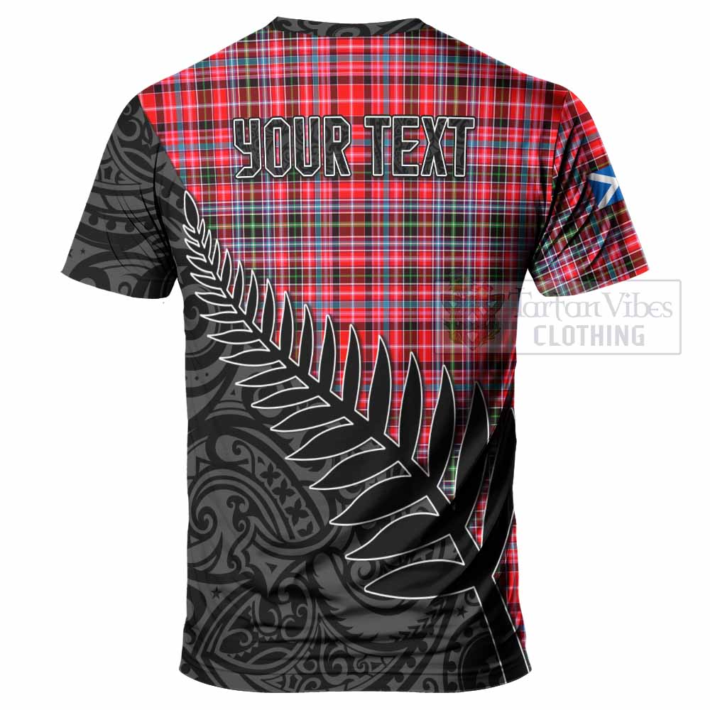 Tartan Vibes Clothing Udny Crest Tartan T-Shirt with New Zealand Silver Fern Half Style