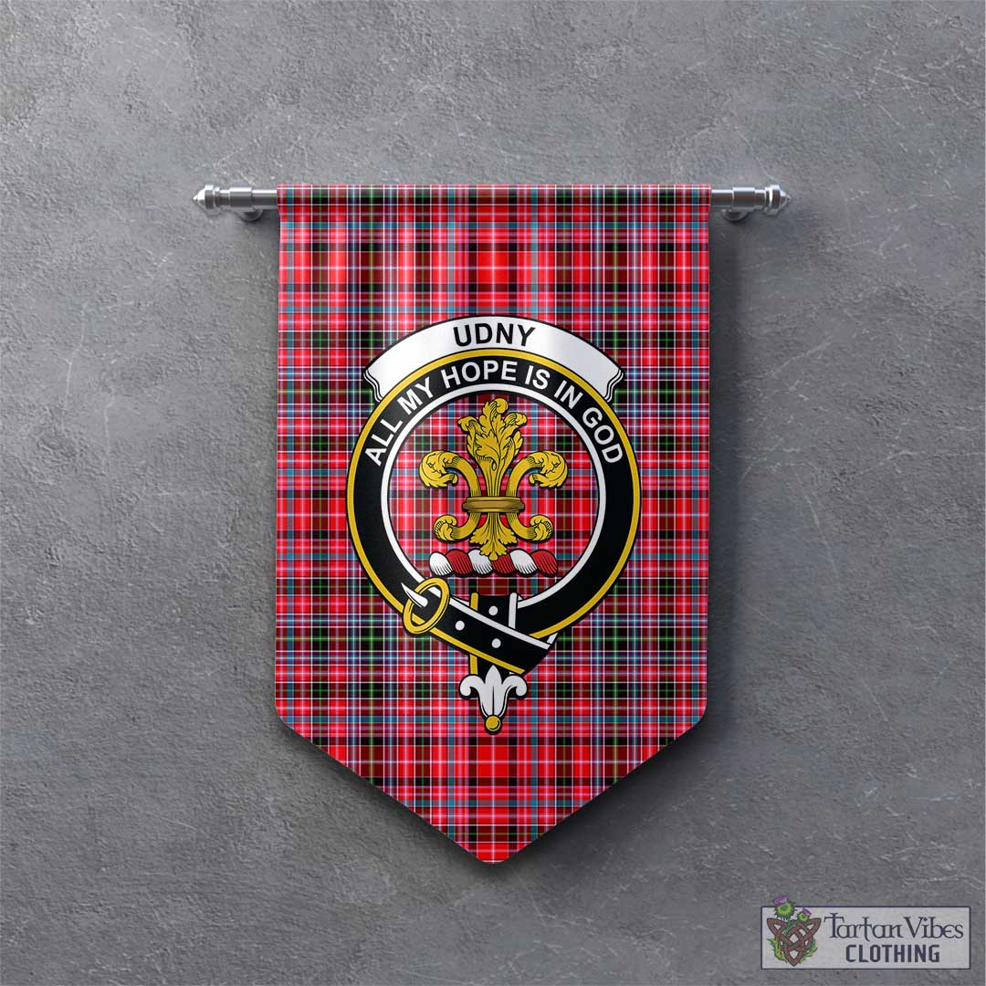 Udny Tartan Gonfalon, Tartan Banner with Family Crest - Tartan Vibes Clothing