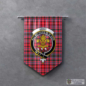 Udny Tartan Gonfalon, Tartan Banner with Family Crest - Tartan Vibes Clothing
