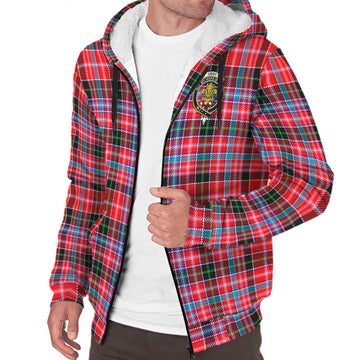 Udny Tartan Sherpa Hoodie with Family Crest