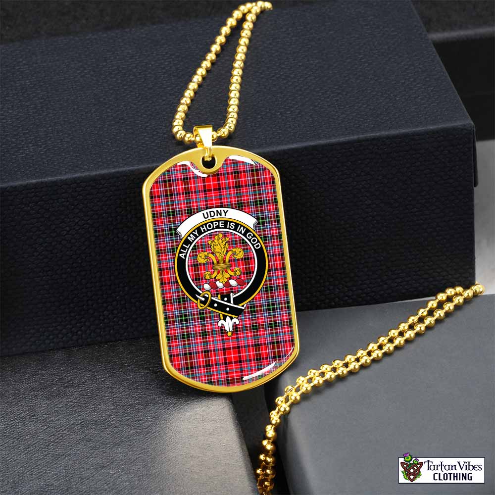 Tartan Vibes Clothing Udny Tartan Dog Tag Necklace with Family Crest
