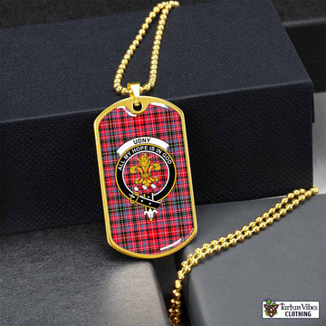 Tartan Vibes Clothing Udny Tartan Dog Tag Necklace with Family Crest