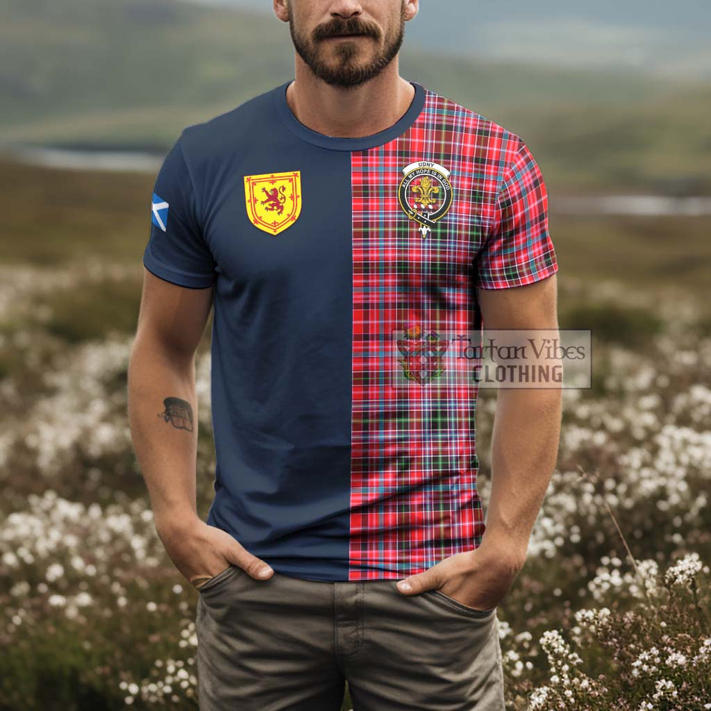 Udny Tartan T-Shirt Alba with Scottish Lion Royal Arm Half Style - Tartan Vibes Clothing
