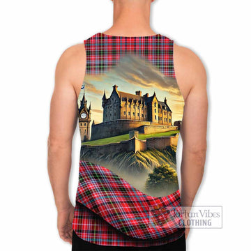 Tartan Vibes Clothing Udny Tartan Family Crest Men's Tank Top with Scottish Ancient Castle Style
