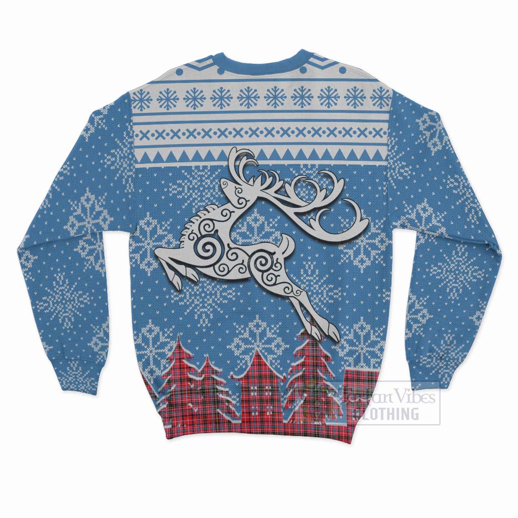 Tartan Vibes Clothing Udny Clan Christmas Sweatshirt Celtic Reindeer Style