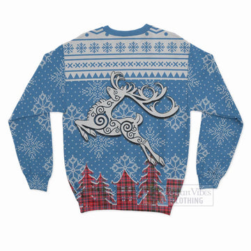 Tartan Vibes Clothing Udny Clan Christmas Sweatshirt Celtic Reindeer Style