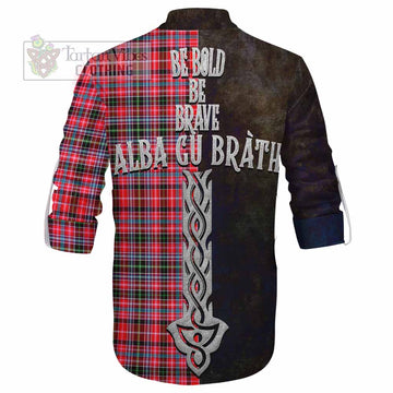 Tartan Vibes Clothing Udny Tartan Family Crest Ghillie Kilt Shirt Alba Gu Brath Be Brave Lion Ancient Style