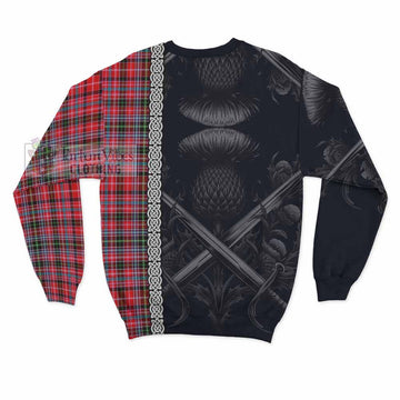Tartan Vibes Clothing Udny Tartan Sweatshirt with Family Crest Cross Sword Thistle Celtic Vibes