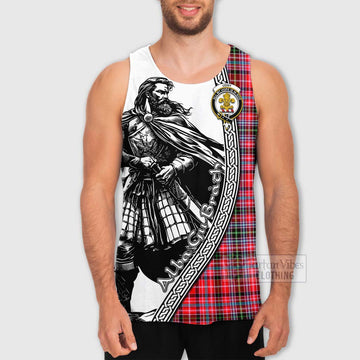 Tartan Vibes Clothing Udny Tartan Clan Crest Men's Tank Top with Highlander Warrior Celtic Style