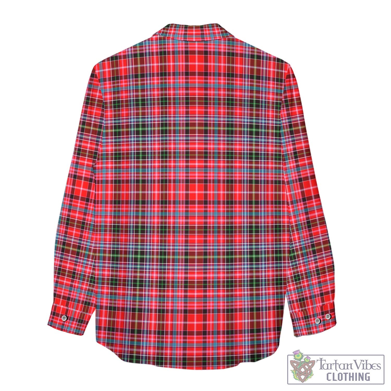 Tartan Vibes Clothing Udny Tartan Womens Casual Shirt with Family Crest