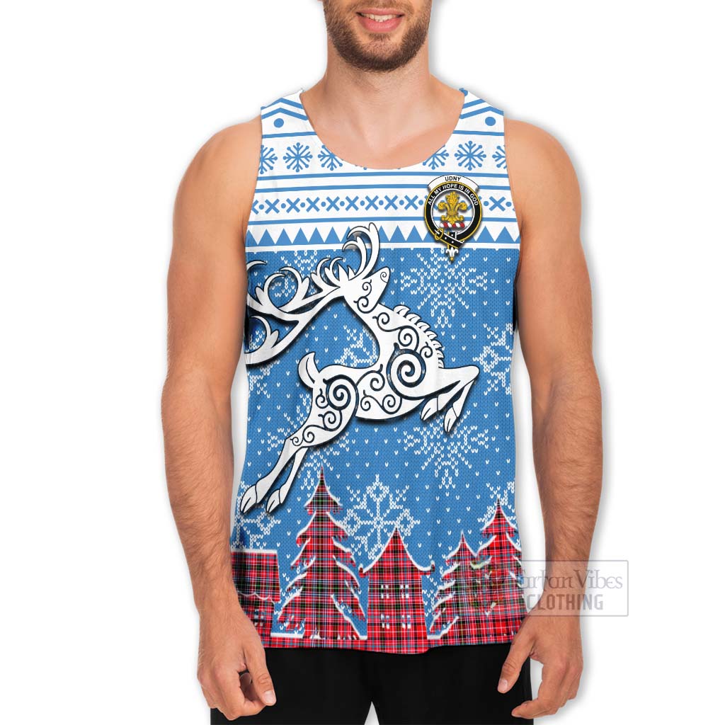 Tartan Vibes Clothing Udny Clan Christmas Men's Tank Top Celtic Reindeer Style