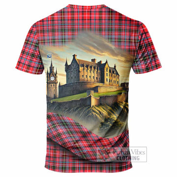 Tartan Vibes Clothing Udny Tartan Family Crest T-Shirt with Scottish Ancient Castle Stype