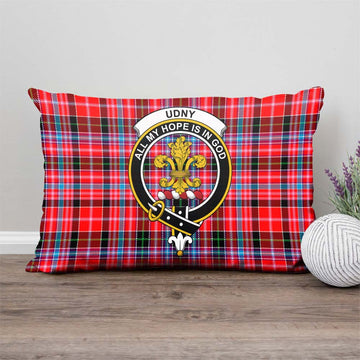 Udny Tartan Pillow Cover with Family Crest