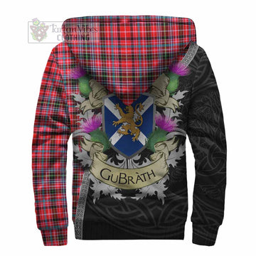 Tartan Vibes Clothing Udny Tartan Family Crest Sherpa Hoodie Lion Rampant Royal Thistle Shield Celtic Inspired