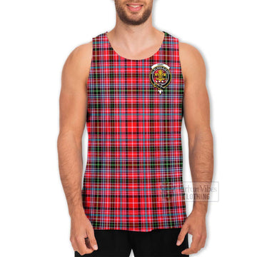 Tartan Vibes Clothing Udny Tartan Men's Tank Top with Family Crest Celtic Skull Style