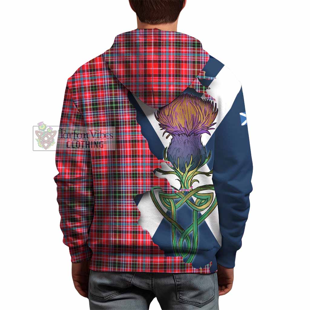Tartan Vibes Clothing Udny Tartan Family Crest Hoodie Scottish Thistle Celtic Inspired