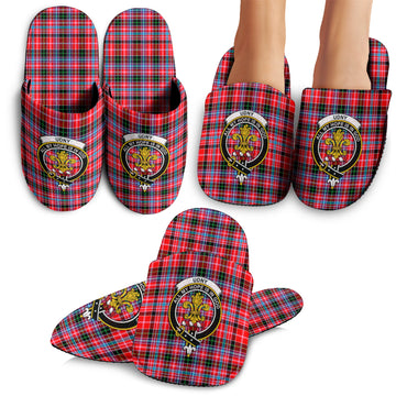 Udny Tartan Home Slippers with Family Crest
