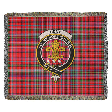 Udny Tartan Woven Blanket with Family Crest