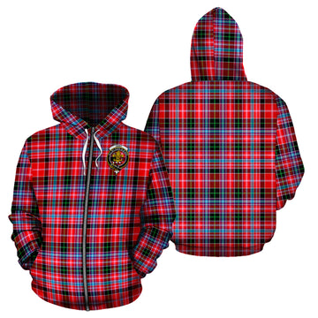 Udny Tartan Hoodie with Family Crest