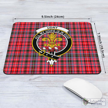 Tartan Vibes Clothing Udny Tartan Mouse Pad with Family Crest