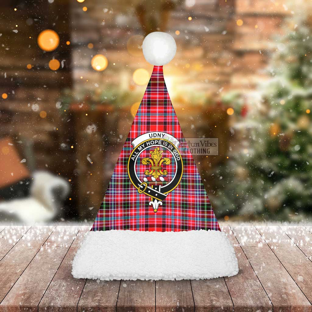 Tartan Vibes Clothing Udny Tartan Christmas Santa Hats with Family Crest