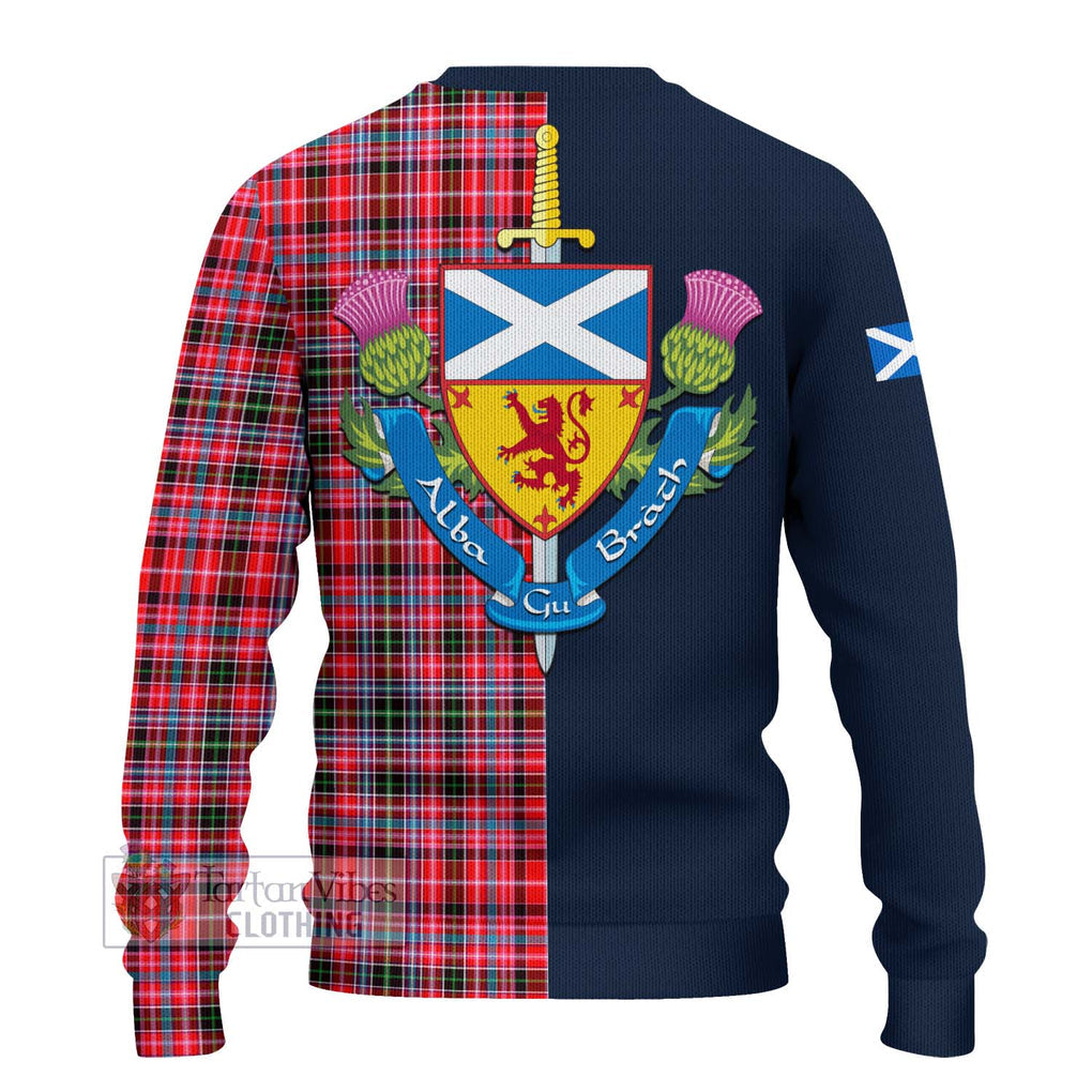 Tartan Vibes Clothing Udny Tartan Knitted Sweater with Scottish Lion Royal Arm Half Style