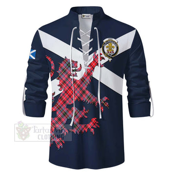 Tartan Vibes Clothing Udny Tartan Lion Rampant Ghillie Kilt Shirt Proudly Display Your Heritage with Alba Gu Brath and Clan Name