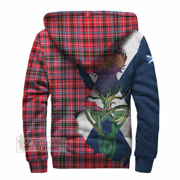 Tartan Vibes Clothing Udny Tartan Family Crest Sherpa Hoodie Scottish Thistle Celtic Inspired