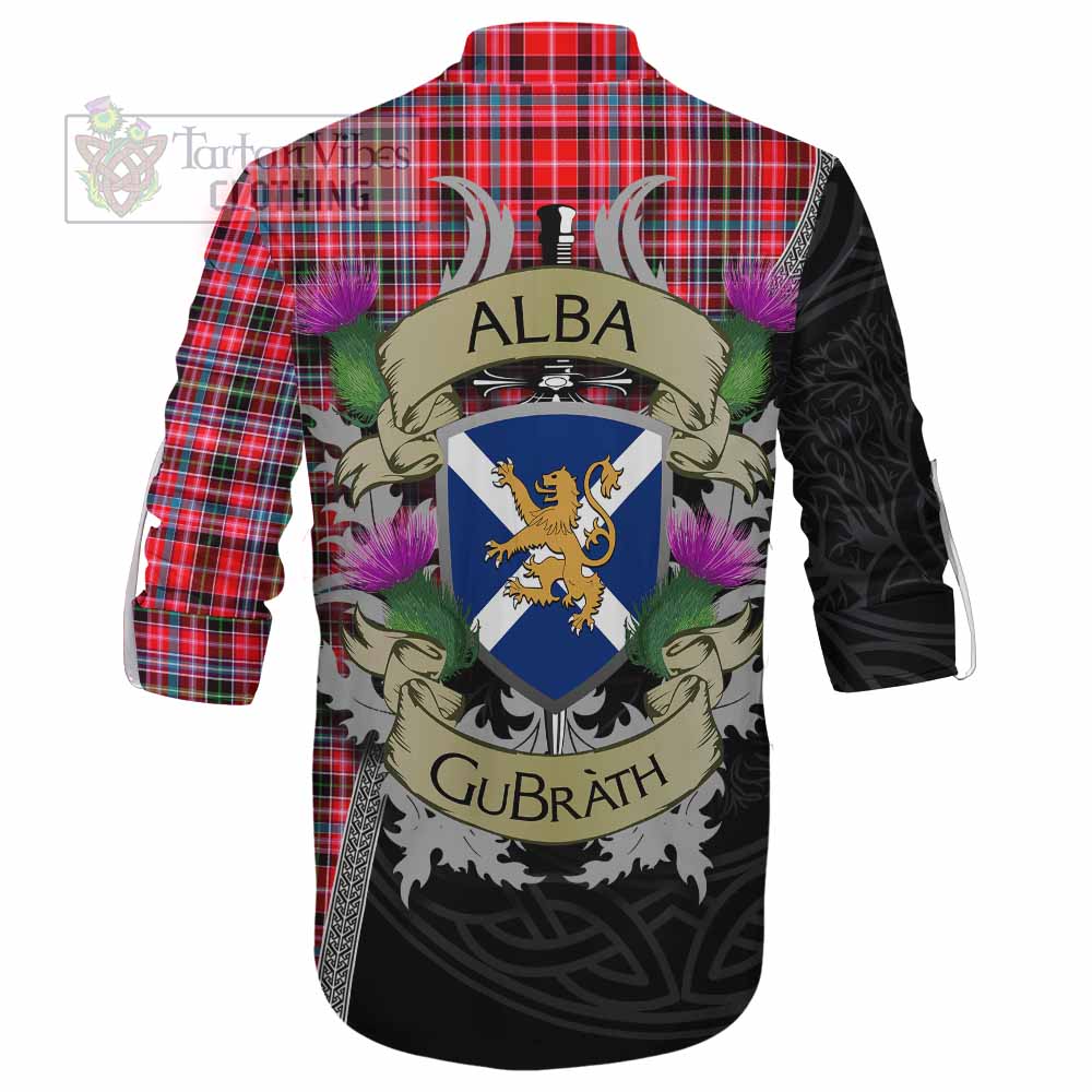 Tartan Vibes Clothing Udny Tartan Family Crest Ghillie Kilt Shirt Lion Rampant Royal Thistle Shield Celtic Inspired