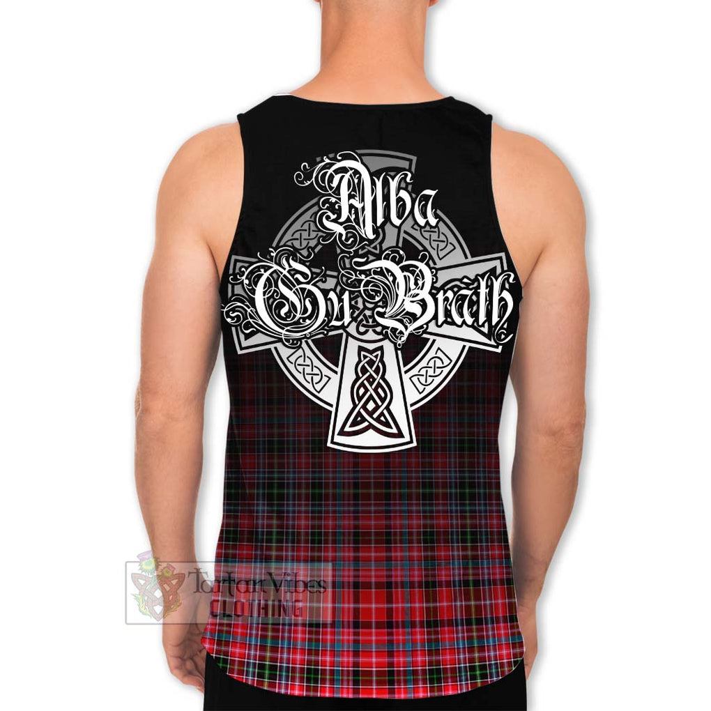 Tartan Vibes Clothing Udny Tartan Men's Tank Top Featuring Alba Gu Brath Family Crest Celtic Inspired