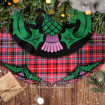Tartan Vibes Clothing Udny Tartan Christmas Tree Skirt Scottish Thistle Style