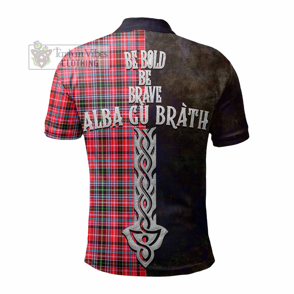 Tartan Vibes Clothing Udny Tartan Family Crest Polo Shirt Alba Gu Brath Be Brave Lion Ancient Style