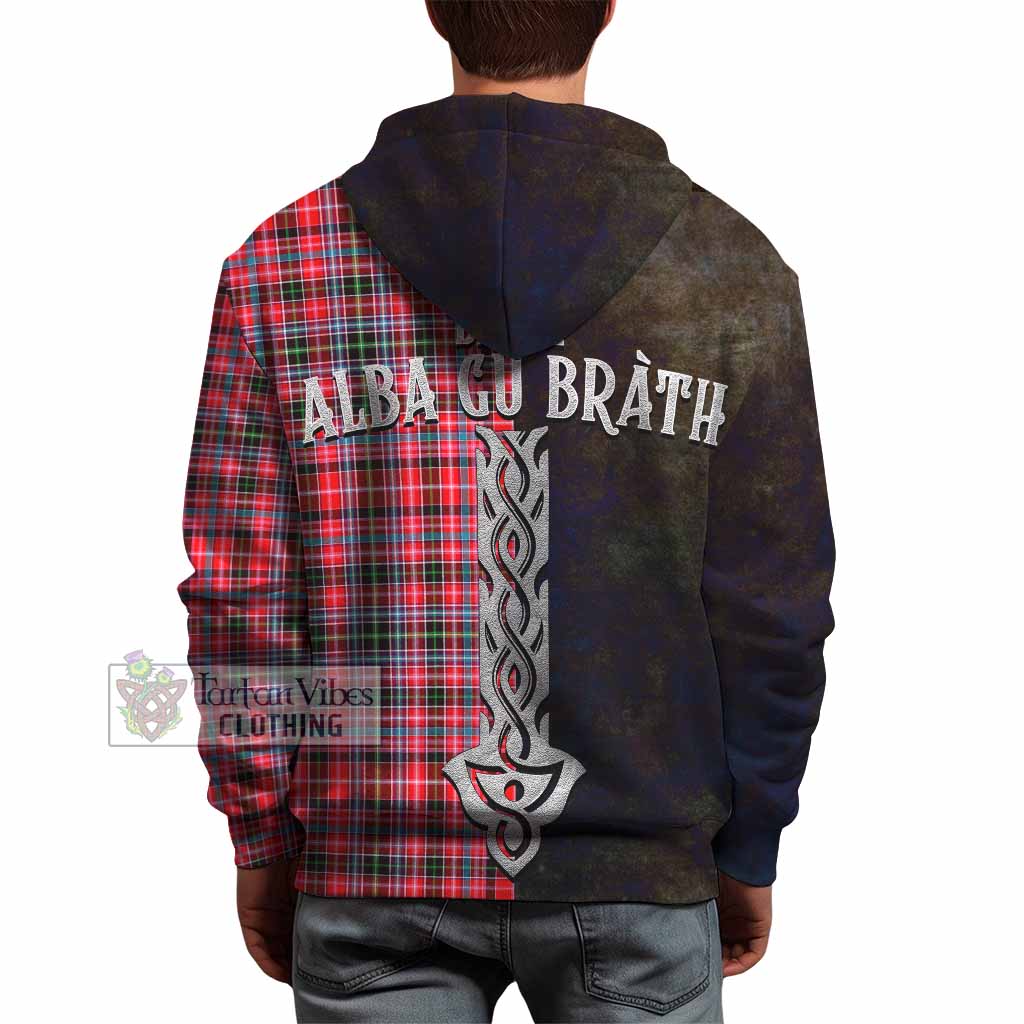 Tartan Vibes Clothing Udny Tartan Family Crest Hoodie Alba Gu Brath Be Brave Lion Ancient Style
