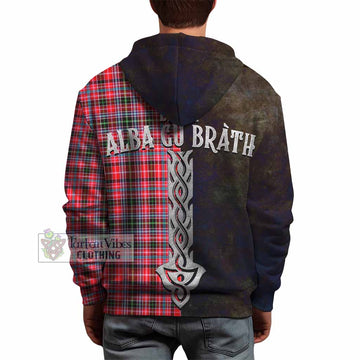 Tartan Vibes Clothing Udny Tartan Family Crest Hoodie Alba Gu Brath Be Brave Lion Ancient Style