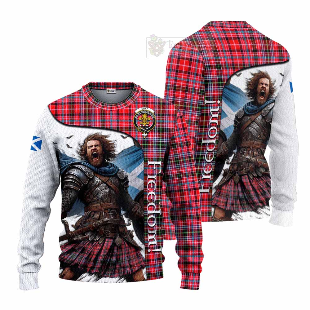 Tartan Vibes Clothing Udny Crest Tartan Knitted Sweater Inspired by the Freedom of Scottish Warrior