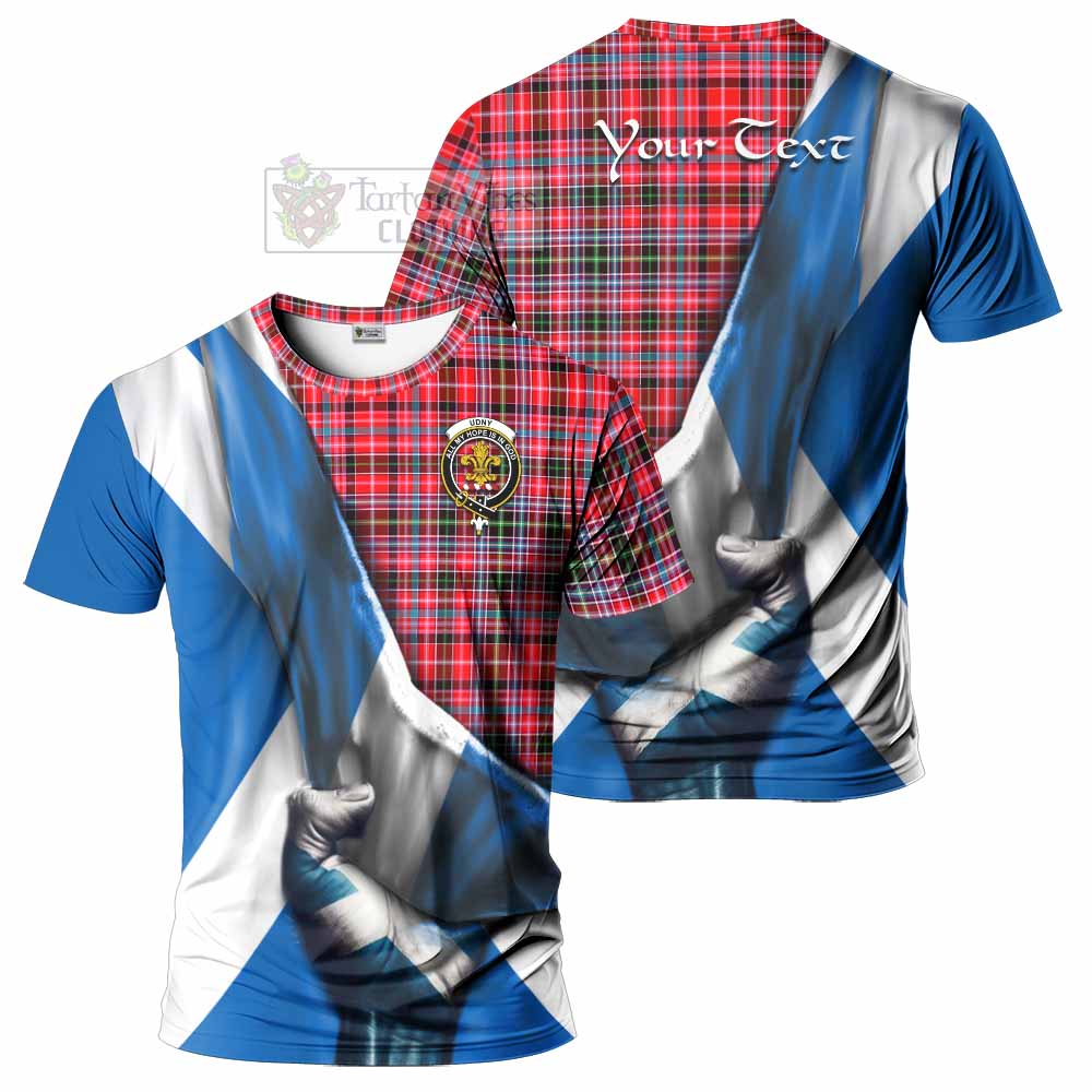 Tartan Vibes Clothing Udny Tartan T-Shirt with Family Crest Scotland Patriotic Style