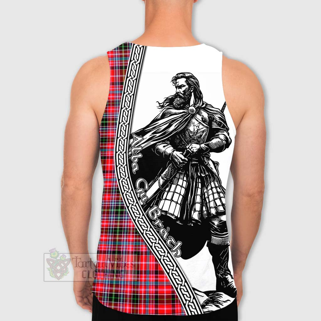 Tartan Vibes Clothing Udny Tartan Clan Crest Men's Tank Top with Highlander Warrior Celtic Style