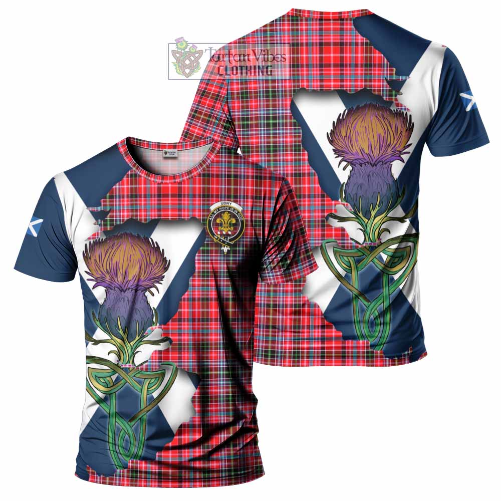 Tartan Vibes Clothing Udny Tartan Family Crest T-Shirt Scottish Thistle Celtic Inspired