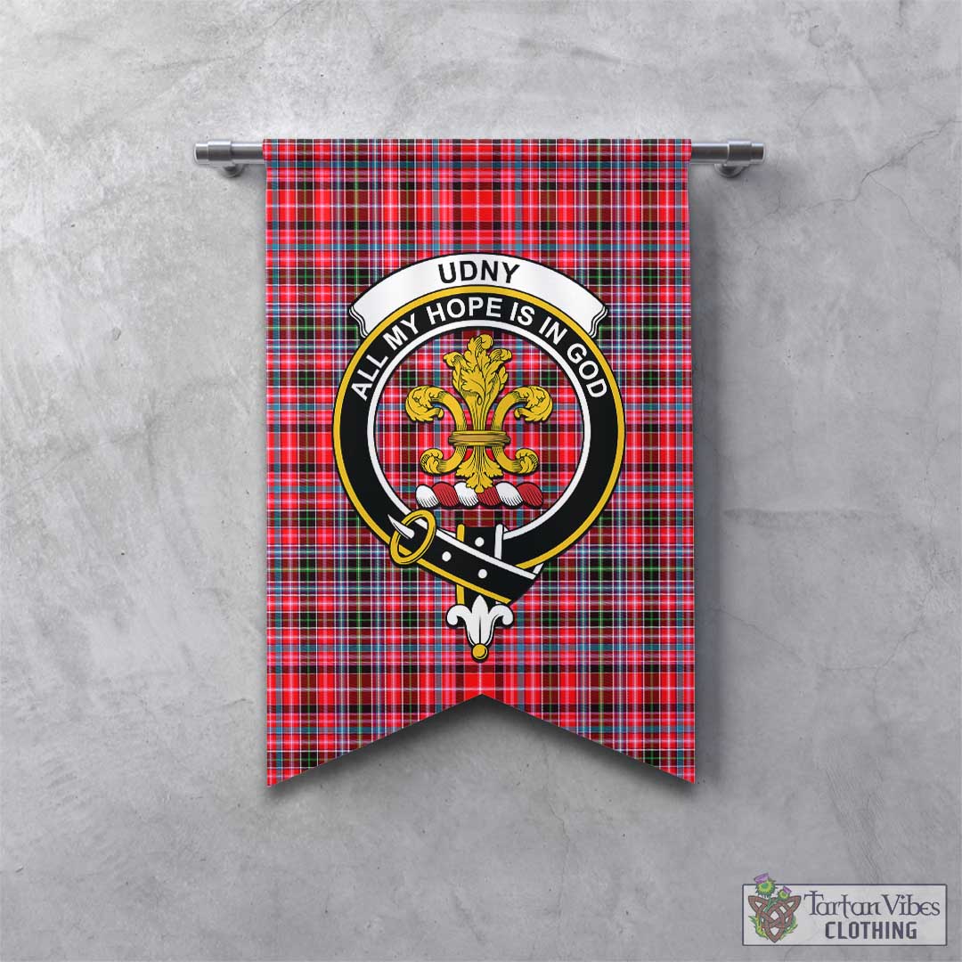 Udny Tartan Gonfalon, Tartan Banner with Family Crest - Tartan Vibes Clothing