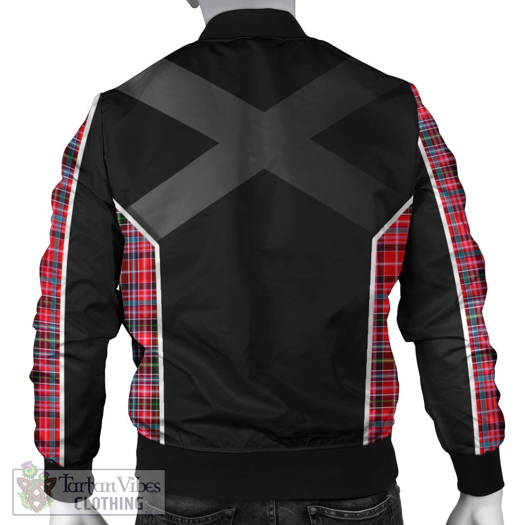 Udny Tartan Bomber Jacket with Family Crest and Scottish Thistle Vibes Sport Style - Tartan Vibes Clothing