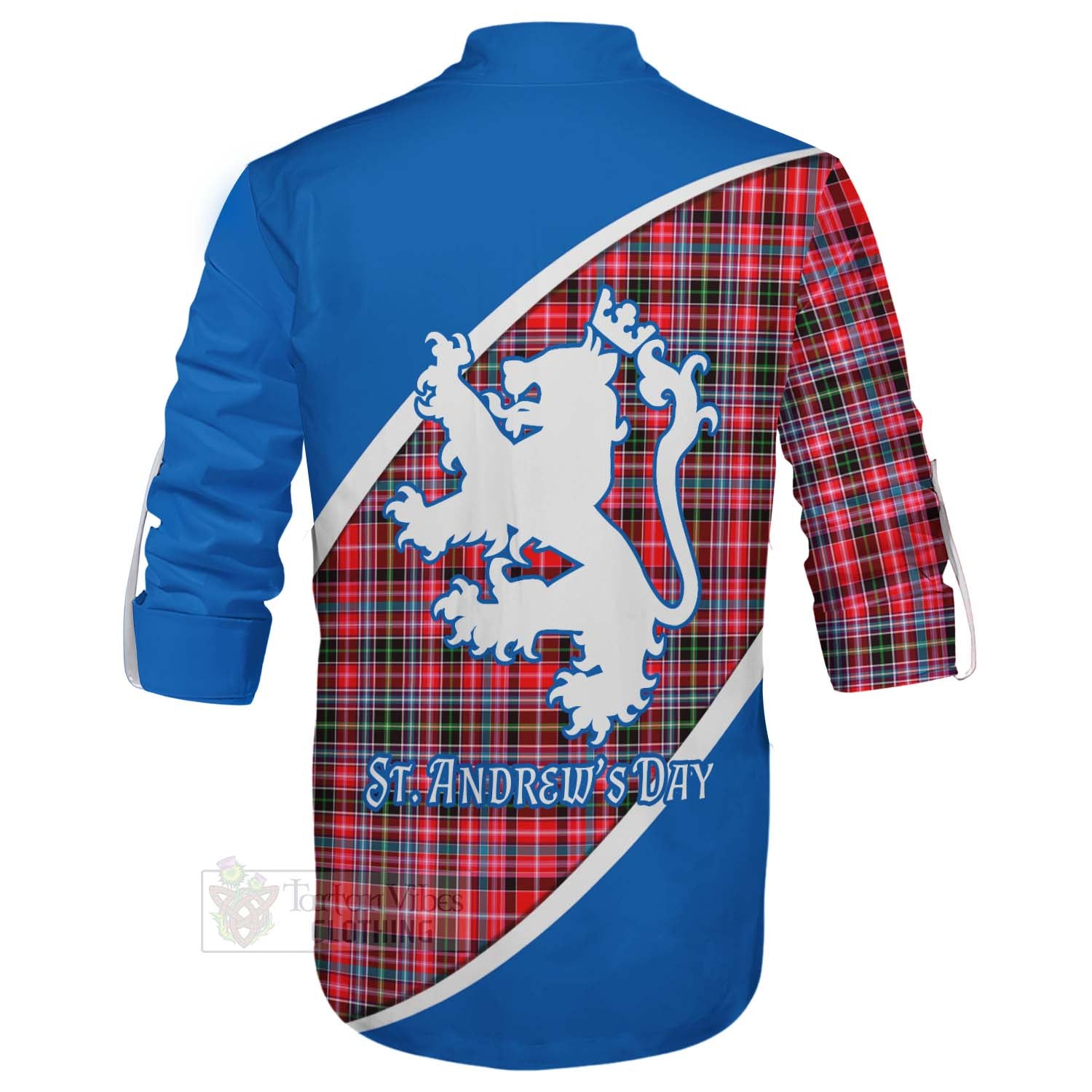 Tartan Vibes Clothing Udny Family Crest Tartan Ghillie Kilt Shirt Celebrate Saint Andrew's Day in Style