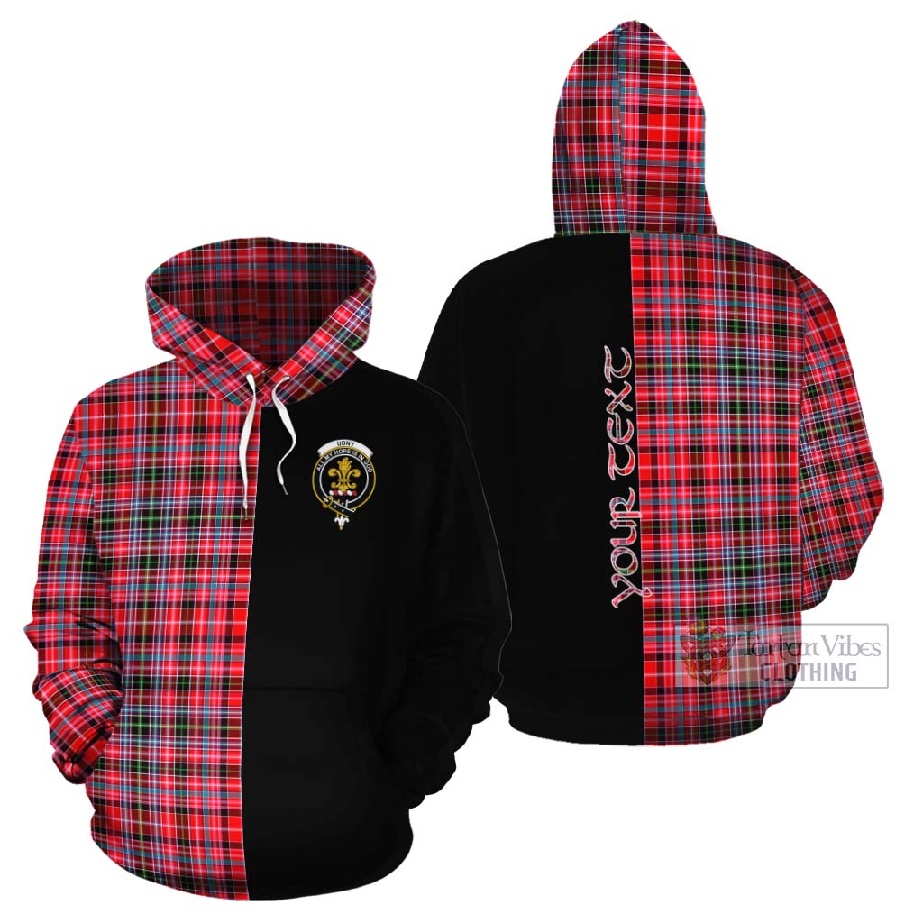 Tartan Vibes Clothing Udny Tartan Cotton Hoodie with Family Crest and Half Of Me Style