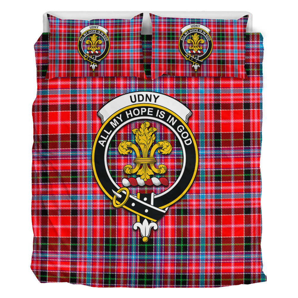 Udny Tartan Bedding Set with Family Crest - Tartan Vibes Clothing