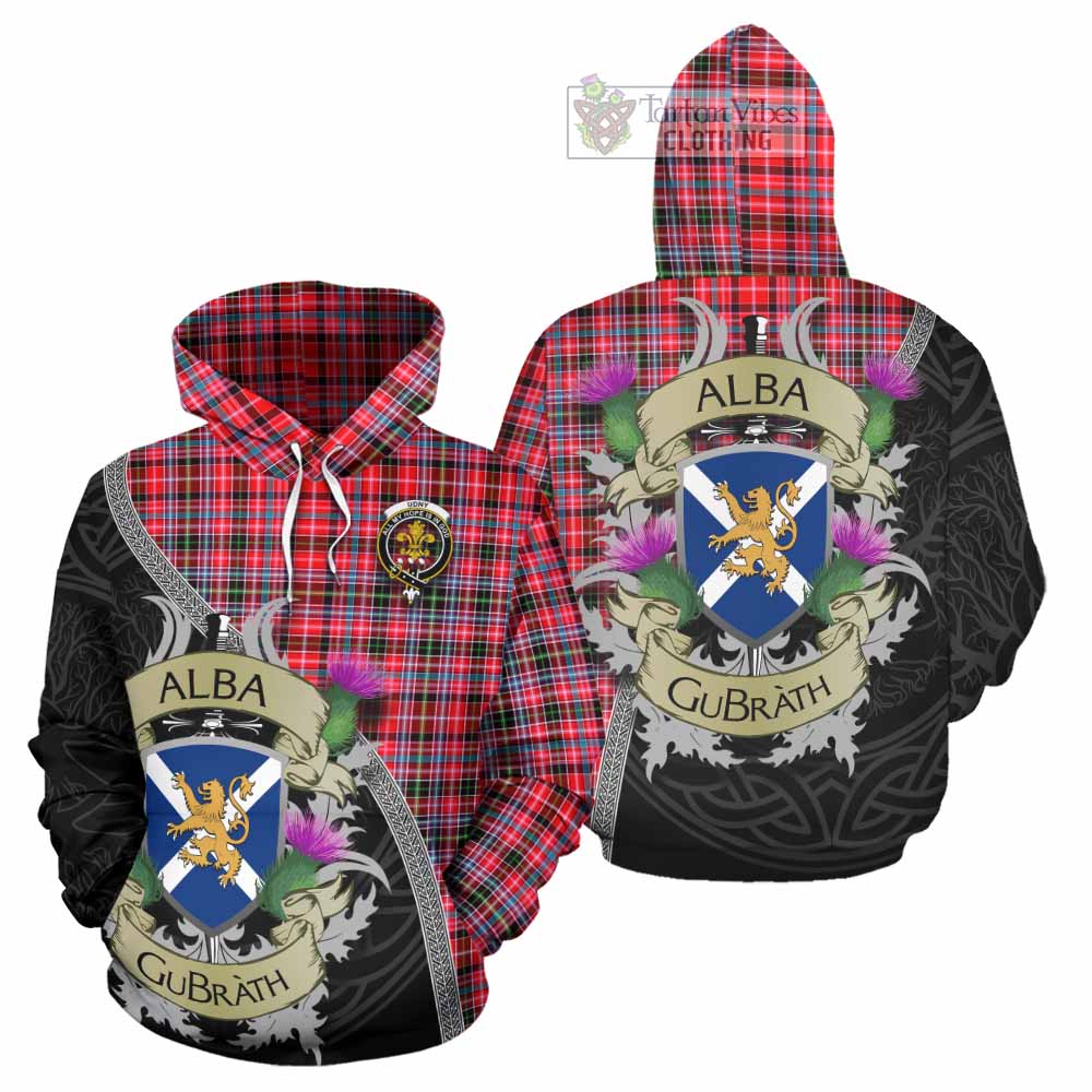 Tartan Vibes Clothing Udny Tartan Family Crest Hoodie Lion Rampant Royal Thistle Shield Celtic Inspired