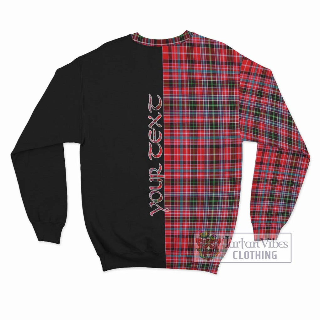 Udny Tartan Sweatshirt with Family Crest and Half Of Me Style - Tartan Vibes Clothing