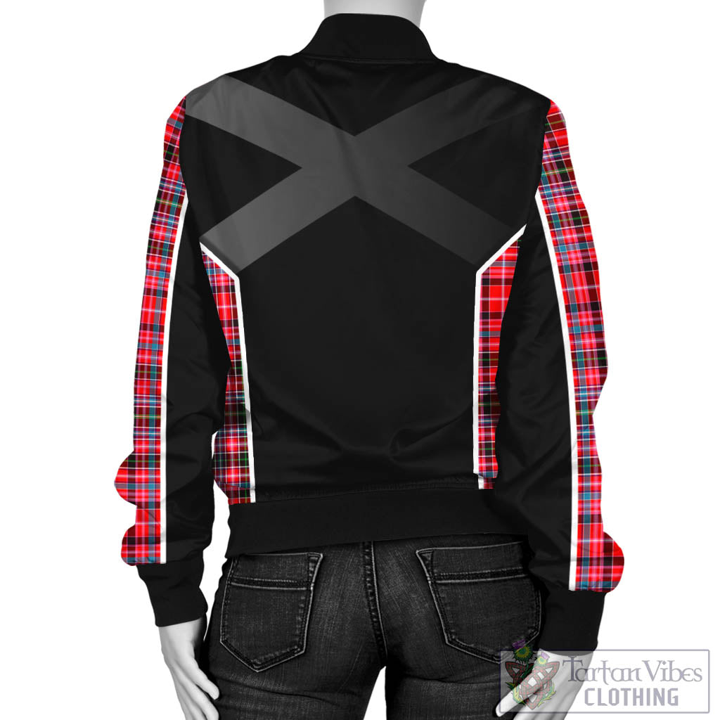 Udny Tartan Bomber Jacket with Family Crest and Scottish Thistle Vibes Sport Style - Tartan Vibes Clothing