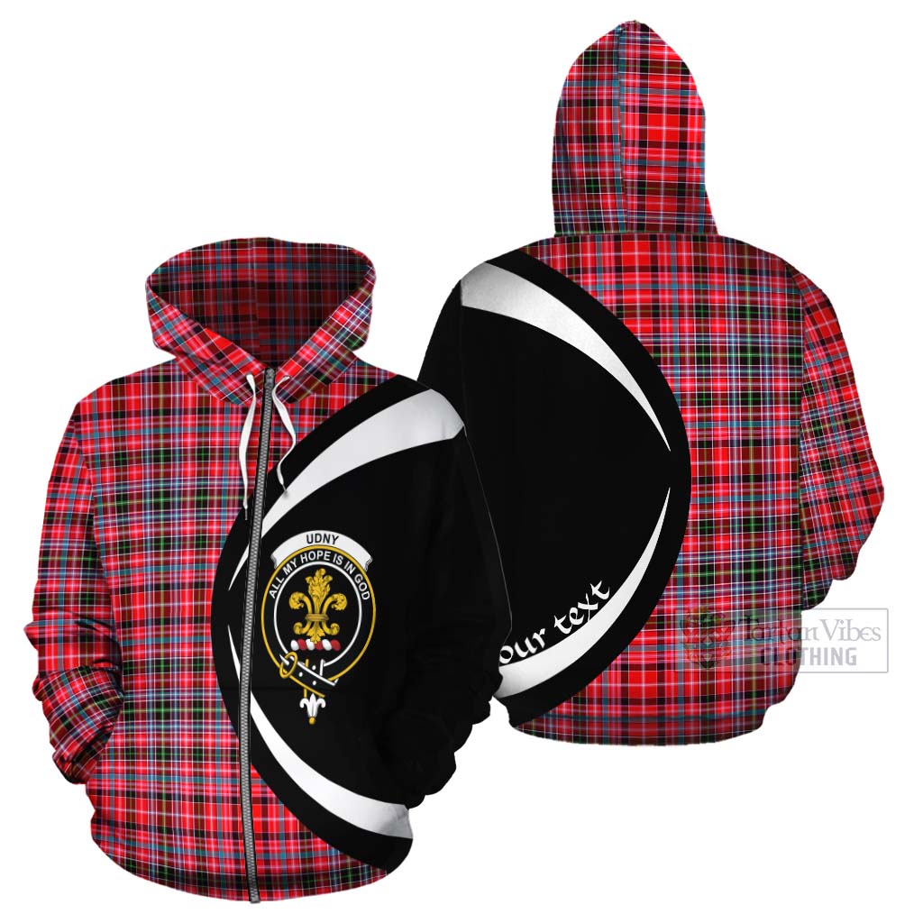 Tartan Vibes Clothing Udny Tartan Cotton Hoodie with Family Crest Circle Style