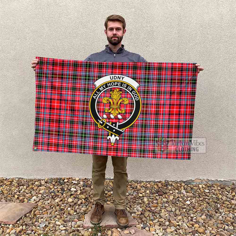 Tartan Vibes Clothing Udny Tartan House Flag with Family Crest